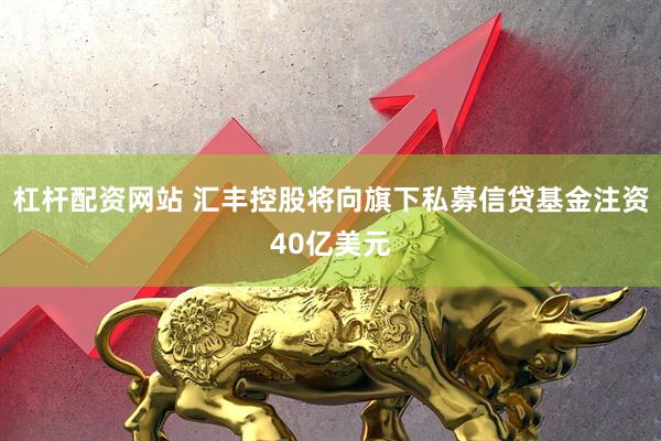 杠杆配资网站 汇丰控股将向旗下私募信贷基金注资40亿美元